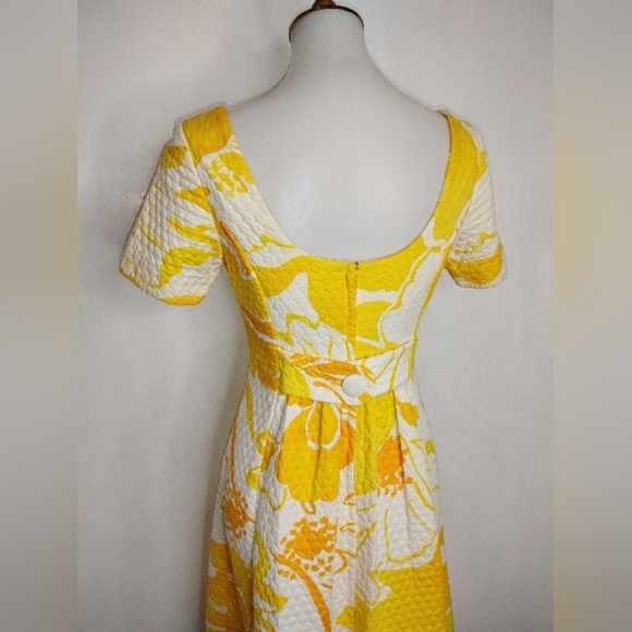 VINTAGE HAWAIIAN COTTON PIQUE LUAU GOWN - Picture 1 of 10